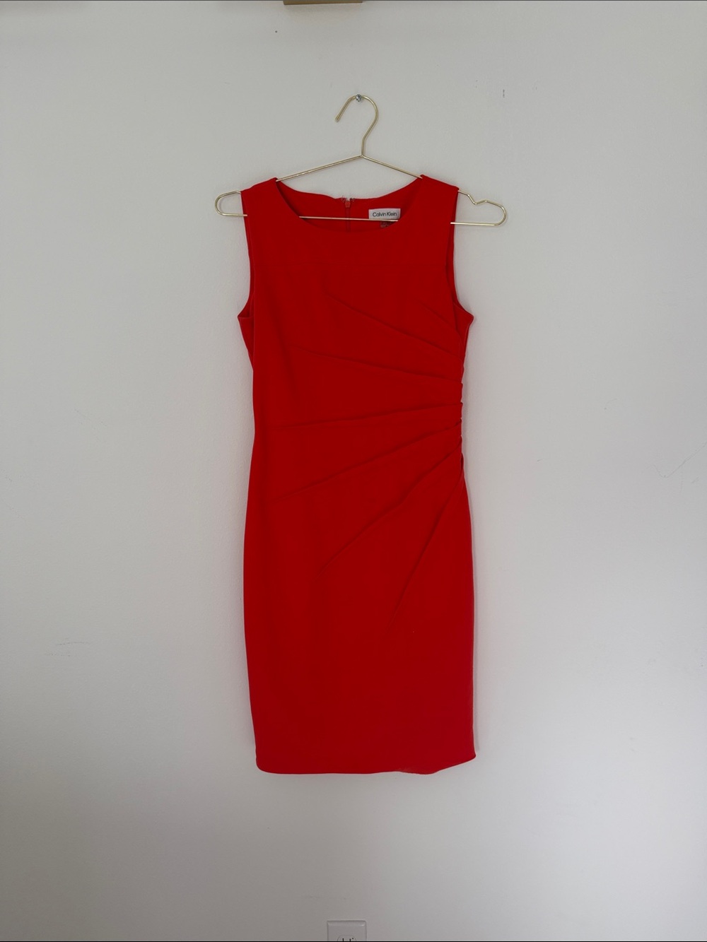Calvin Klein Red Sleeveless Midi Sheath Dress size 4
